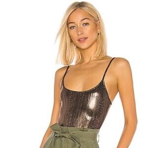 Alix Keen Lame Bodysuit revolve XS bronze